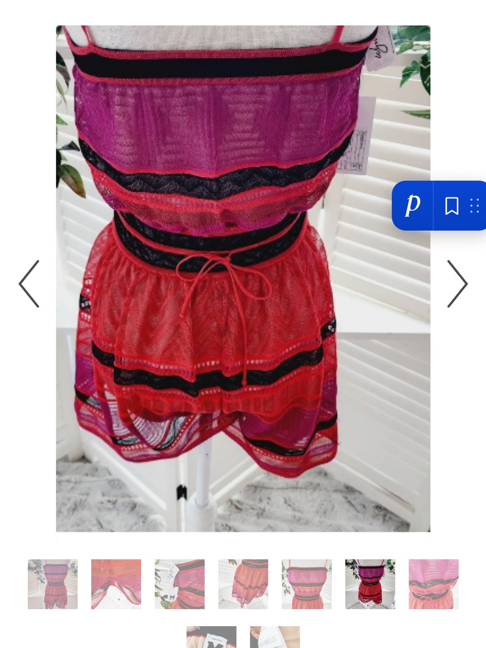 Missoni Pink and Red Mesh Layered romper size medium or 6 US, 42 IT